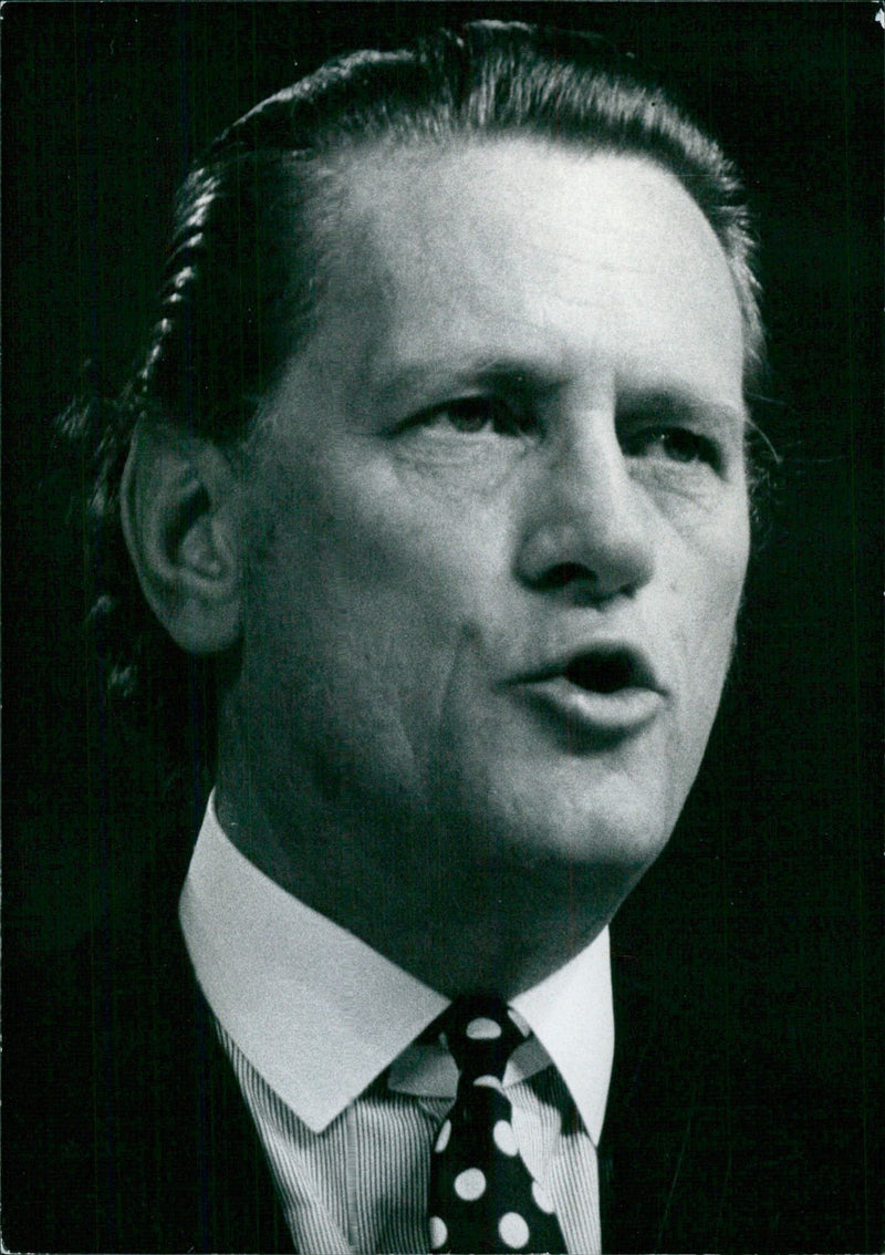 British Politician RT. Hon. Sir Peter Rawlinson, M.P. attends an event in Stockholm, Sweden. Photograph by Frank Martin/Camera Press London. - Vintage Photograph