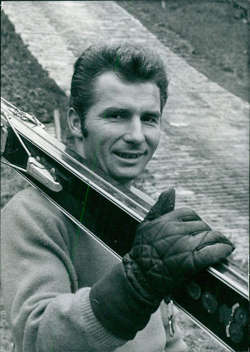 Jiri Raska of Czechoslovakia prepares for the 1972 Winter Olympics in Sapporo, Japan. Photo: Camera Press/CTK/Russell Court/IMS. - Vintage Photograph