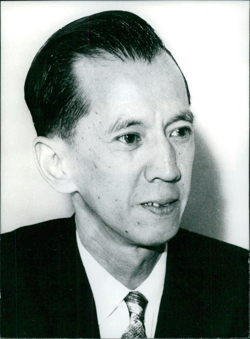 Solomon Rafeeks, a prominent Hong Kong businessman and member of the Urban Council, poses for a portrait at a press event in Stockholm, Sweden on July 21, 1967. - Vintage Photograph