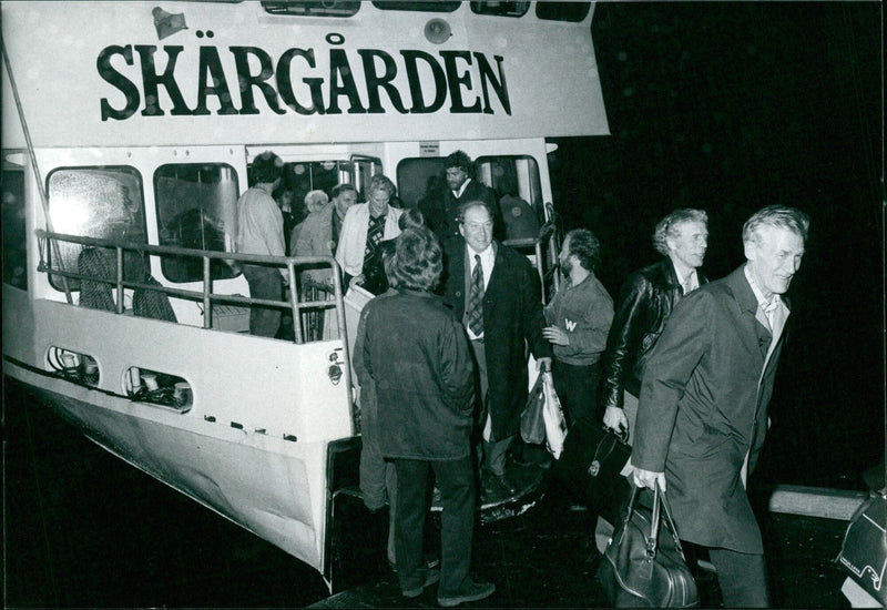 A Baltic Star ferry is docking at Stadsgården in Stockholm, Sweden on October 13th, 1979. - Vintage Photograph