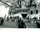 President John F. Kennedy is welcomed into Stockholm, Sweden on December 27th, 1961. - Vintage Photograph