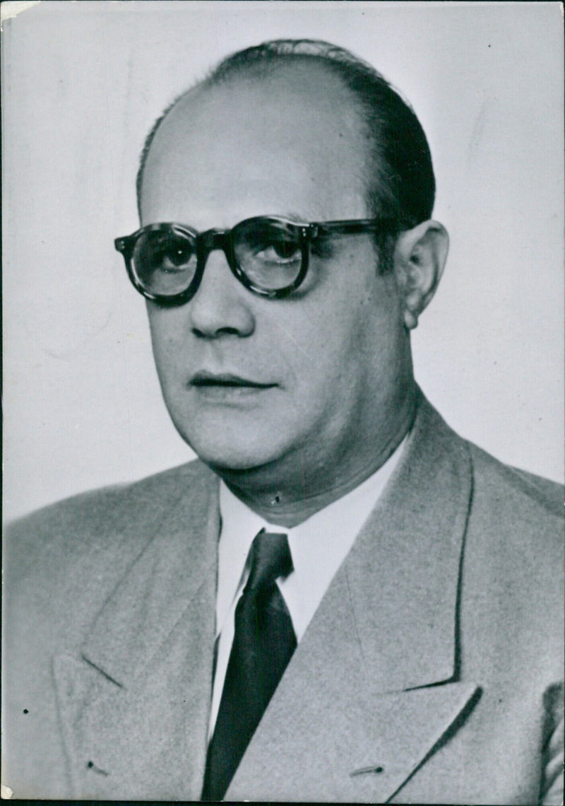 West German Politicians Willy Max Rademacher, a Free Democrat Member of the Bonn Bundestag, pose for a photograph in London. - Vintage Photograph