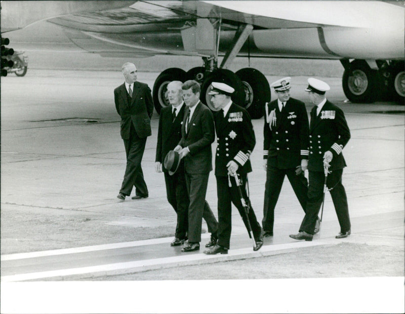 Swedish Prime Minister Tage Erlander is seen arriving at a state dinner in Topsgat, Sweden on June 12, 1961. - Vintage Photograph