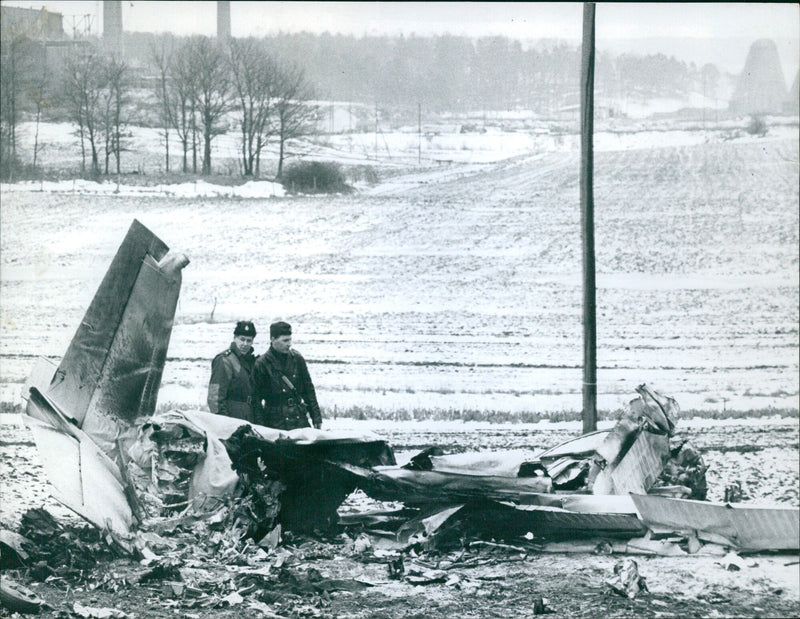 Swedish Air Force pilots from Järfälla Flyg prepare for a flight in 1965. - Vintage Photograph