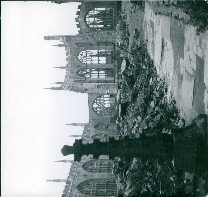 A group of soldiers march through the streets of Coventry, UK, during a military parade. - Vintage Photograph