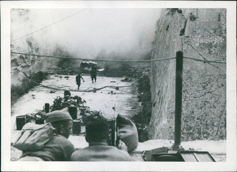 Allied forces disembark in Dieppe, France on August 19, 1942 during Operation Jubilee. - Vintage Photograph