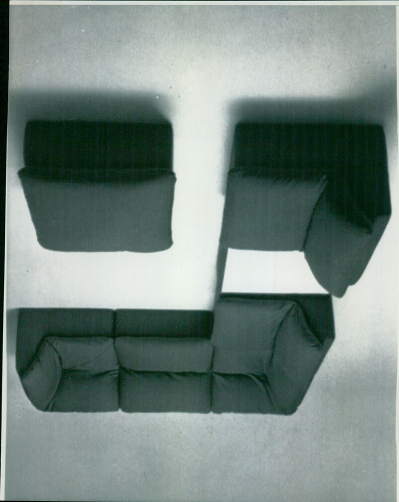 Five winners of the 1974 Showpiece of the Year Award, including Minty Furniture, on show in London. - Vintage Photograph