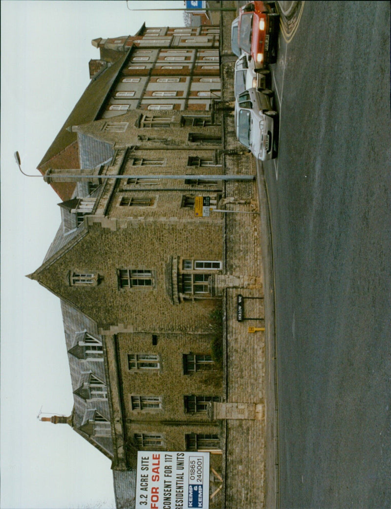 Fossils in the wall of Nuffield Building in Cowley, Oxfordshire. - Vintage Photograph