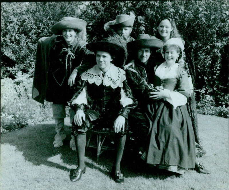 A cast member of City of Creford Thears Guild performs during a production of Shakespeare's "Twelfth Night". - Vintage Photograph