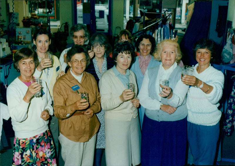 Tuesday girls at Oxfam in Abingdon celebrate their 20th birthday. - Vintage Photograph