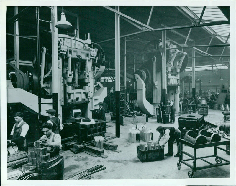 Workers at British Leyland's Cowley Division in Oxford, England. - Vintage Photograph