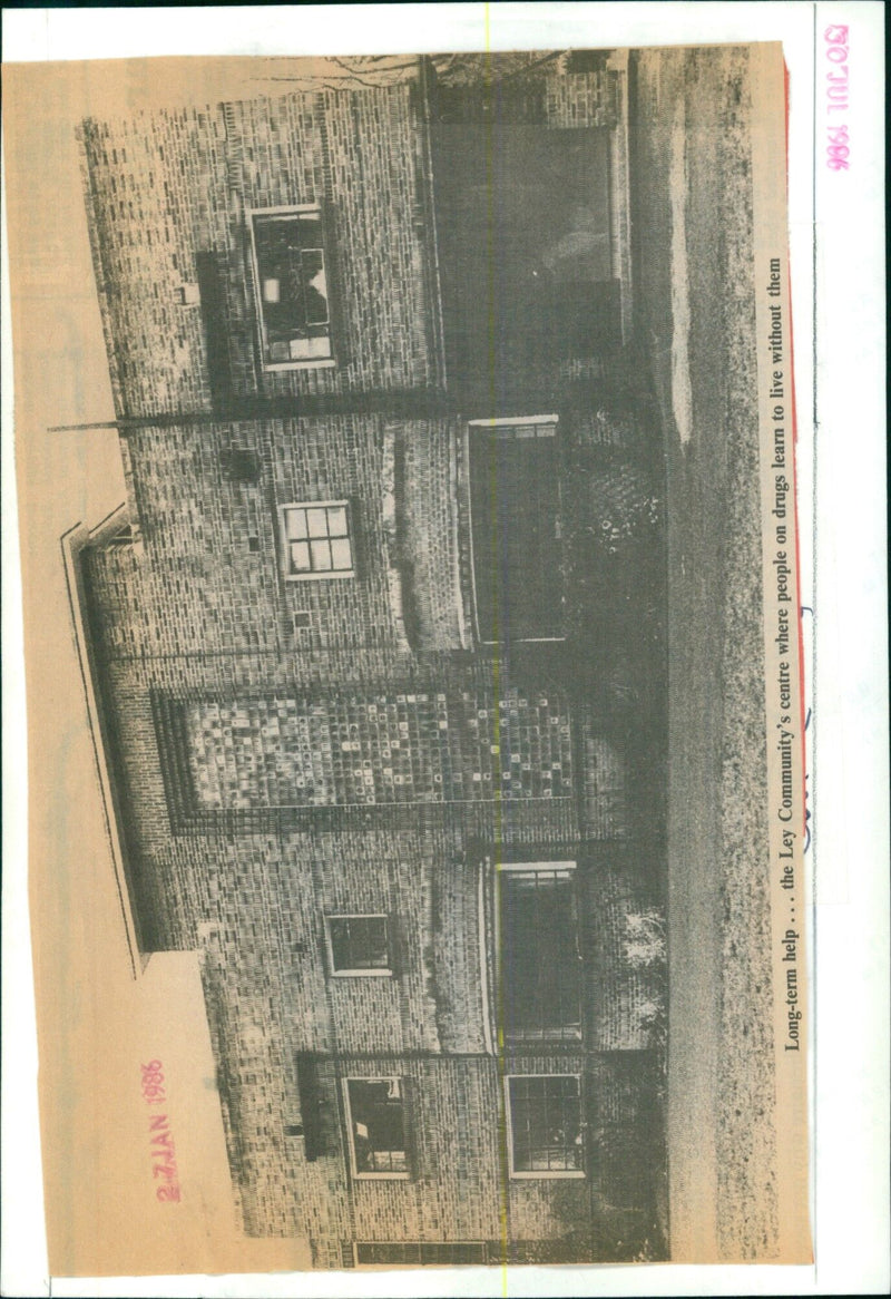 People attending a long-term program to help with drug addiction at a community center in Ley. - Vintage Photograph