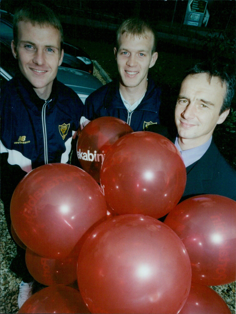 Oxford United players launch Petakabin's new hire centre in Oxford. - Vintage Photograph