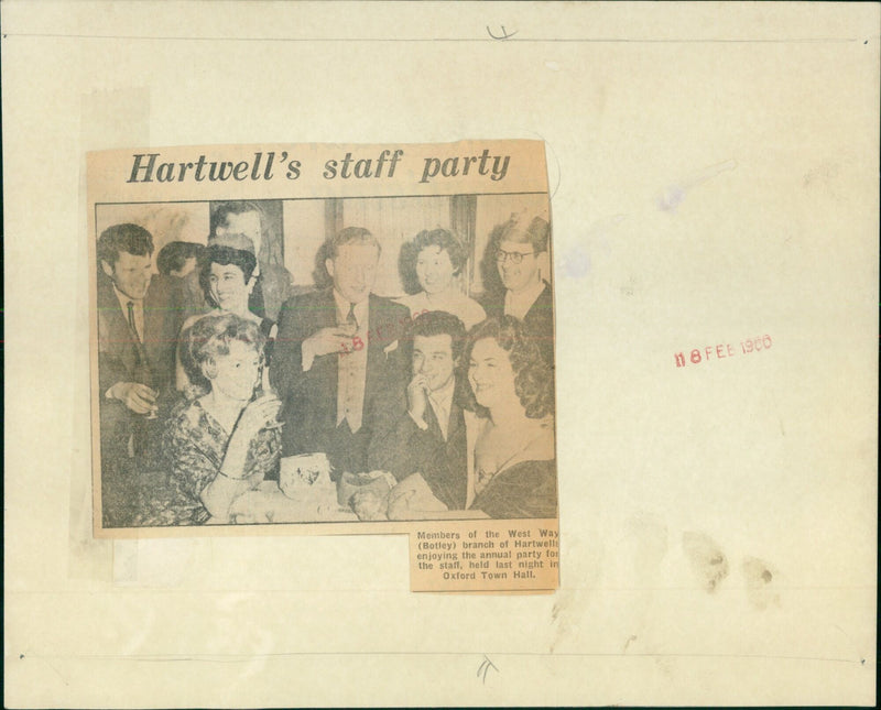 Members of the West Way (Botley) branch of Hartwells enjoying their staff party. - Vintage Photograph