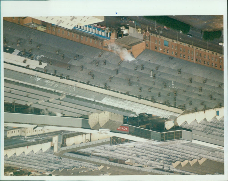 A view of the Lovel Woks in Wattlington from the air, taken during a flight by the Rover 666. - Vintage Photograph