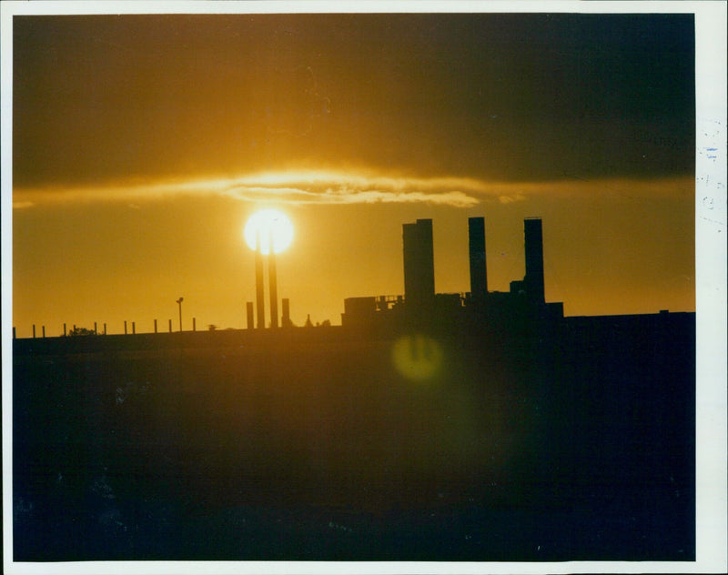 Sunset over Conlay, Oxfordshire. - Vintage Photograph