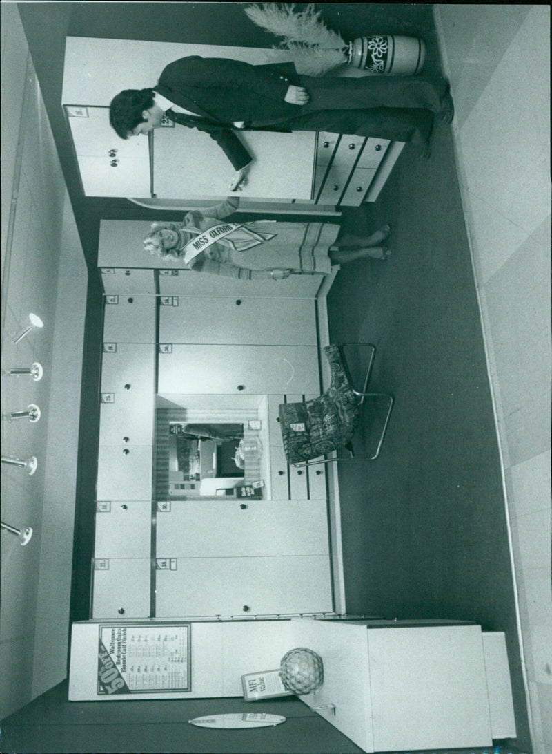 Jane checks out bedroom units at MFI. - Vintage Photograph