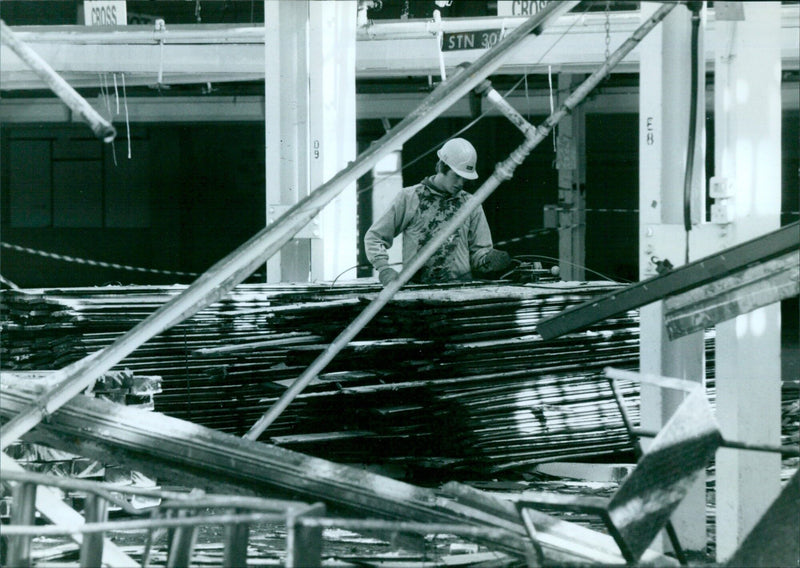 Demolition works at a site in Cowley, Oxfordshire. - Vintage Photograph