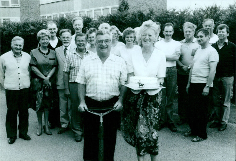 Joe Lock celebrates 50 years of service at Malins, Osney Mead. - Vintage Photograph