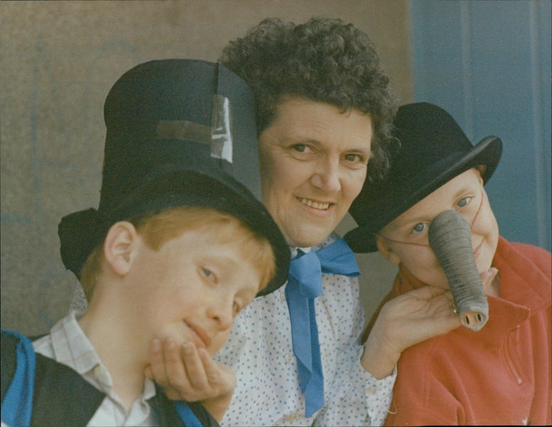 June Sur-Rage, organiser of Sparkle Stage Club, with some of her members. - Vintage Photograph