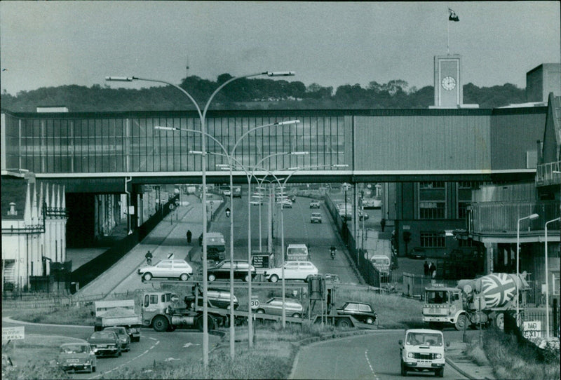 Austin Rover staff and workers bridge the gap between old and new. - Vintage Photograph