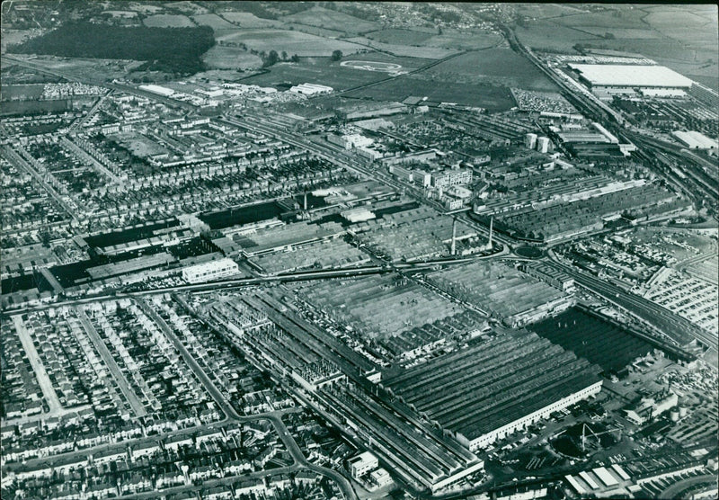 An aerial view of the Barzoies Complex in New Delhi, India on August 25, 2020. - Vintage Photograph