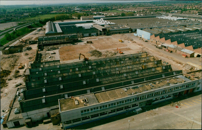 Demolition work underway at Battlemore Hill. - Vintage Photograph