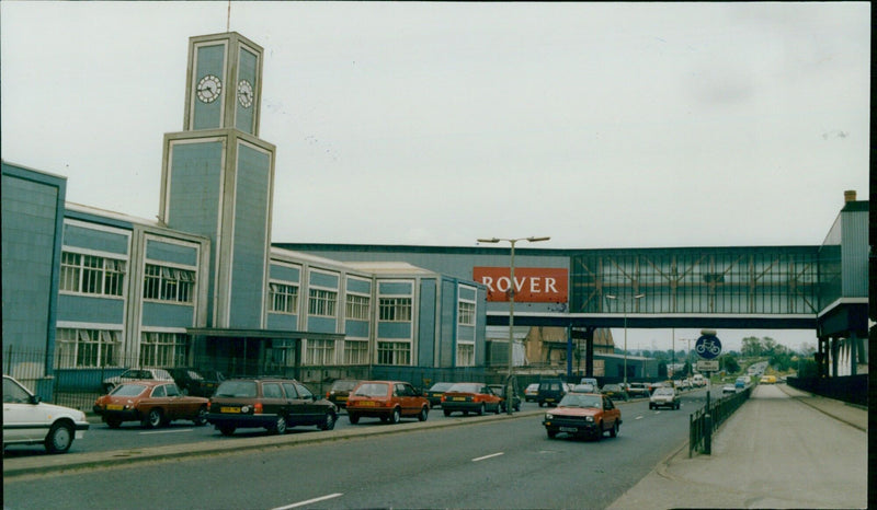 A Rover F Vauxhall car is seen at the Oxford Mail plant. - Vintage Photograph