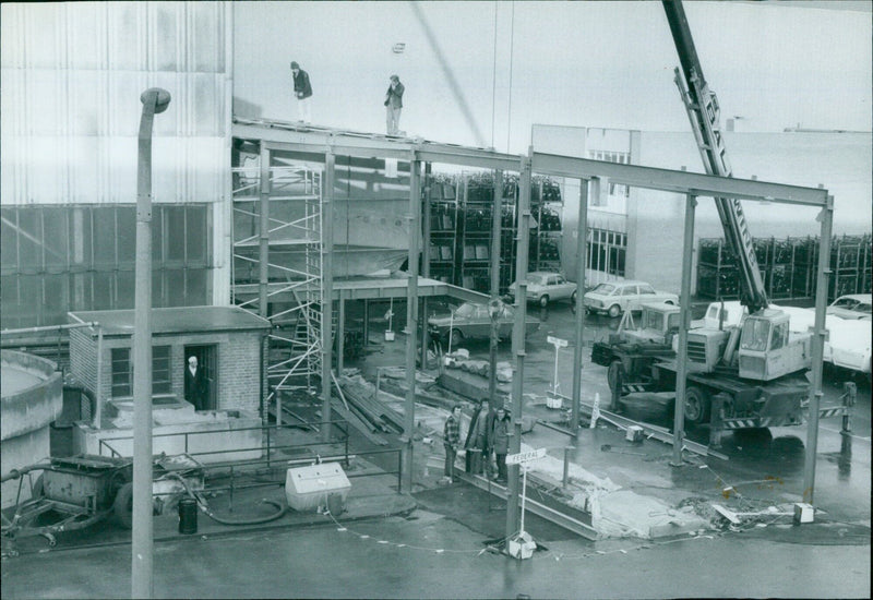 Building work in progress at the Leyland Works - Vintage Photograph