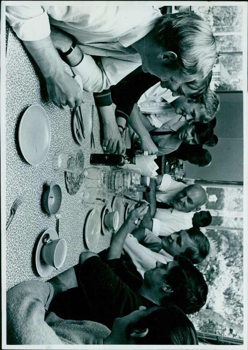 Three friends enjoying a game of role-play. - Vintage Photograph