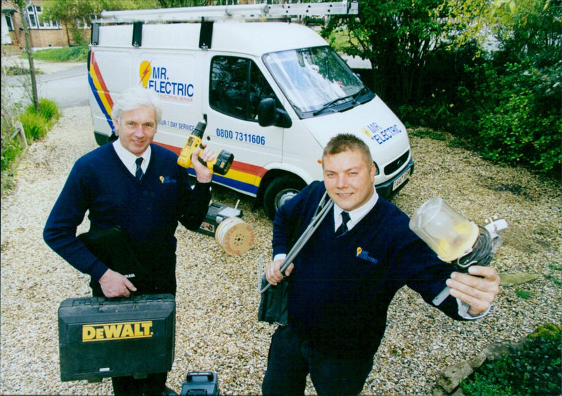 Alan Abrams and John Spear provide 24-hour emergency electrical services in Oxford. - Vintage Photograph