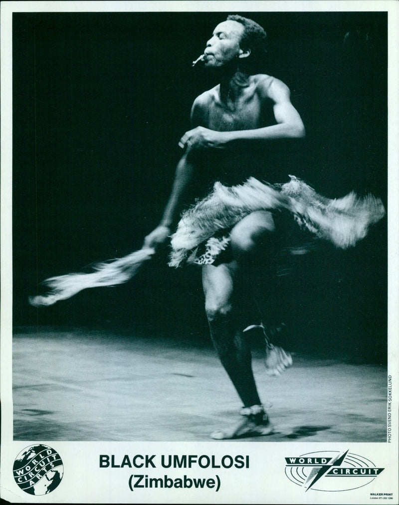 Zimbabwean musical group Black Umfolosi perform at the World Circuit Arts festival in London. - Vintage Photograph