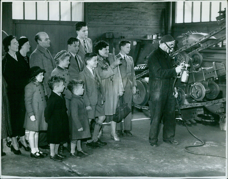 Hundreds of people gather at the Cowley works of John Allen & Sons for their annual Open Day. - Vintage Photograph