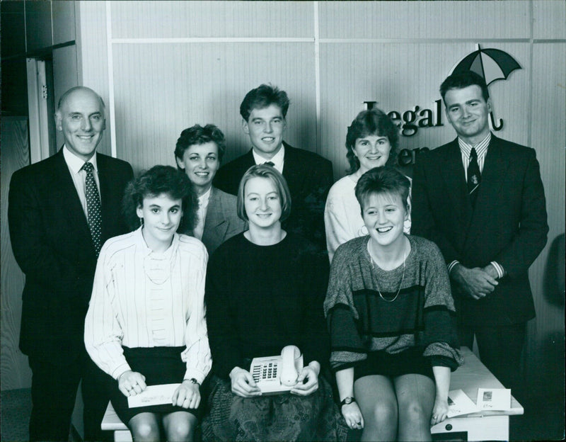 Oxford Mail staff pose for a group photo. - Vintage Photograph