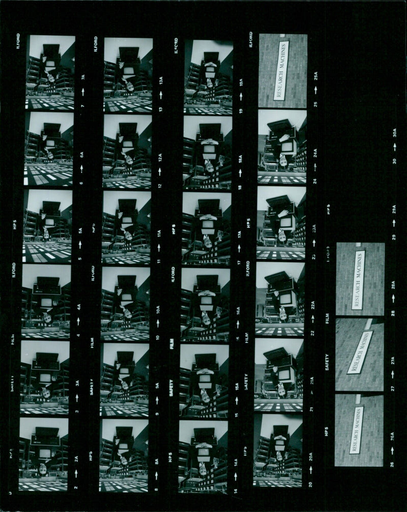 Research Machines Inc. employees attend a safety training session at their headquarters. - Vintage Photograph