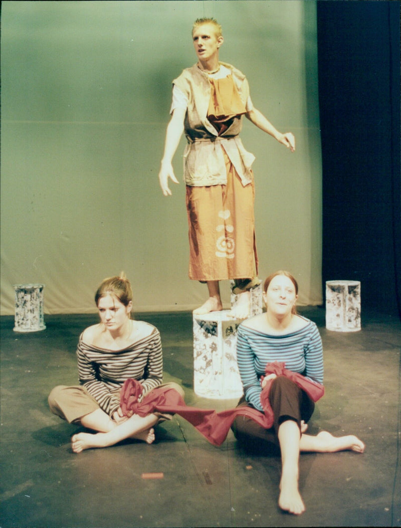 Cast and crew of the Oxford Pegasus Theatre prepare to take their play to Germany. - Vintage Photograph