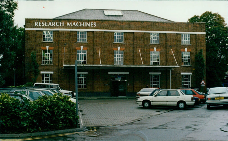 A Research Machines J523 BJ-3 computer is seen in an Oxford facility in October 1992. - Vintage Photograph