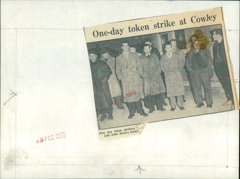 Cowley workers take part in a one-day token strike. - Vintage Photograph