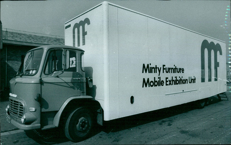 Minty Furniture Mobile Exhibition Unit 3 on display in Oxford. - Vintage Photograph