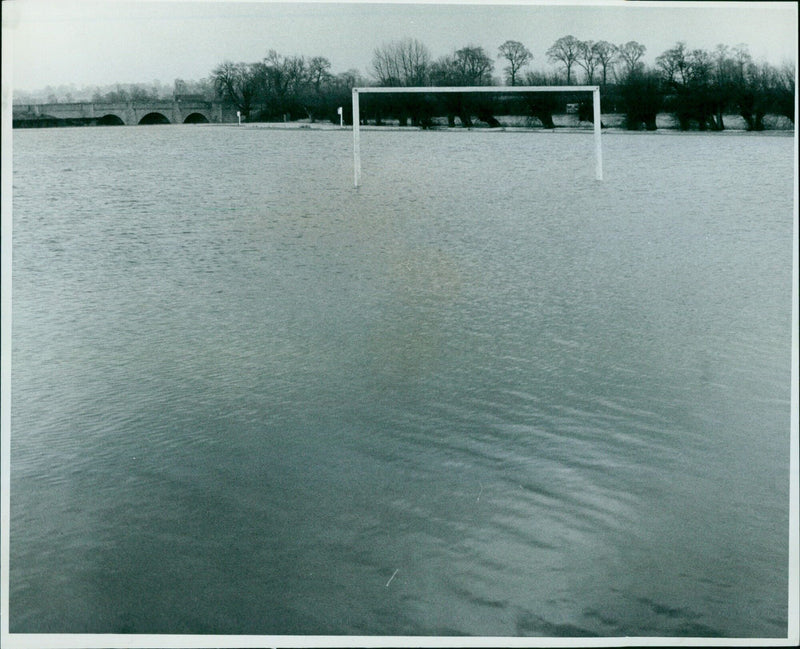 Cutteslowe Recreation Ground floods prevent play. - Vintage Photograph