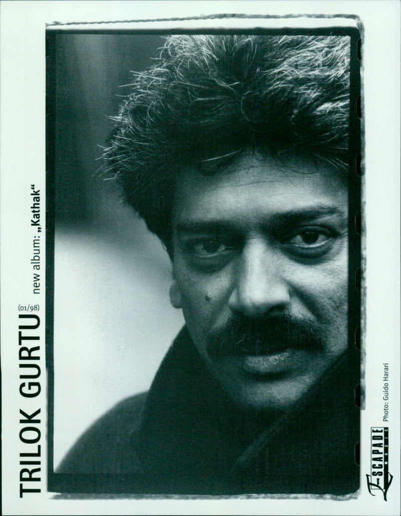 Indian tabla player Trilok Gurtu performing at Oxford Playhouse. - Vintage Photograph