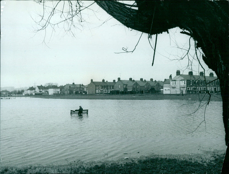 The town of Osney, Oxfordshire, England seen from the air. - Vintage Photograph