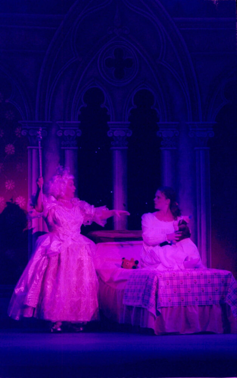 A sleeping beauty on stage during a performance at the Oxford Drama Playhouse. - Vintage Photograph