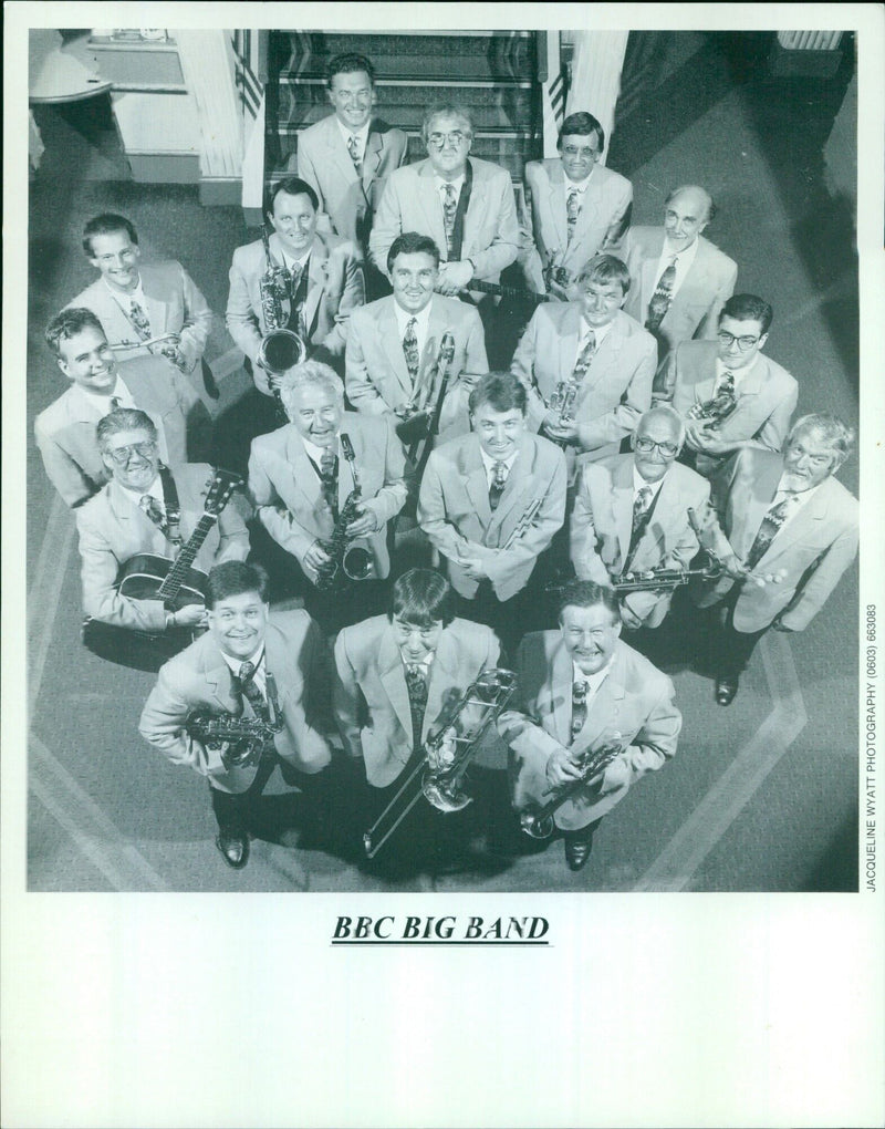 Musicians from the BBC Big Band performing on stage at the Oxford Playhouse. - Vintage Photograph
