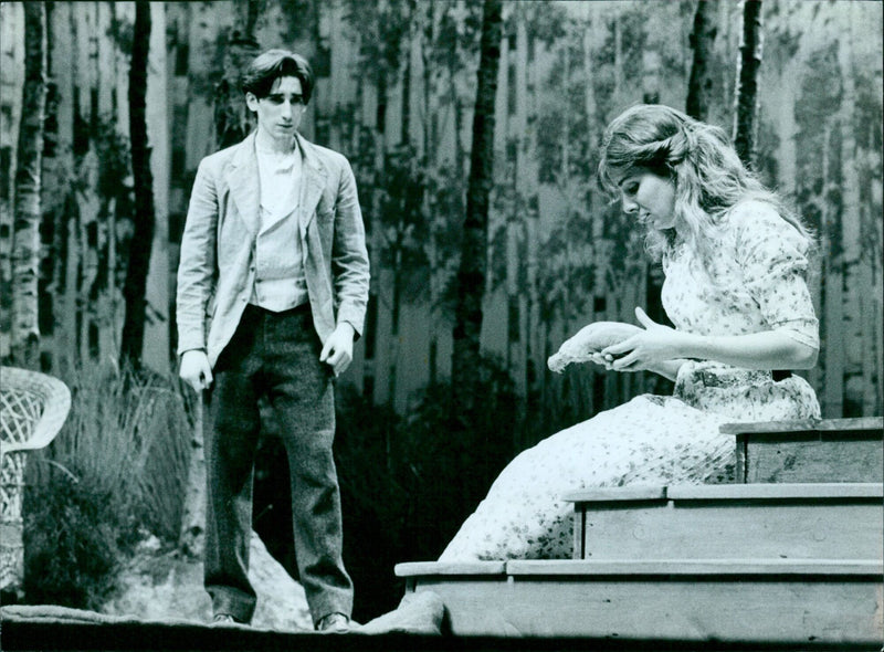 The cast of Anton Chekhov's "The Seagull" perform at the Oxford Playhouse Company. - Vintage Photograph