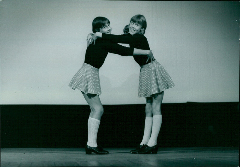 Two dancers from the John Padbury School of Dancing perform in the Oxford Times production of "Babes in the Wood". - Vintage Photograph