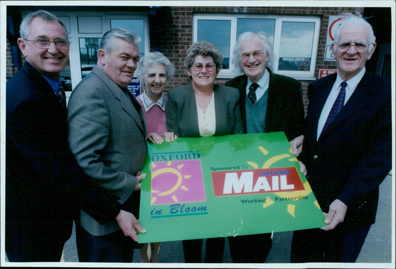 Members of the Oxford In Bloom committee pose for a photograph on April 19th, 2001. - Vintage Photograph