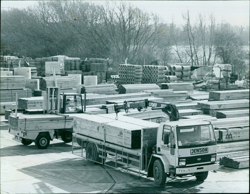 The Jewson timber yard in Oxford on July 17, 1992. - Vintage Photograph