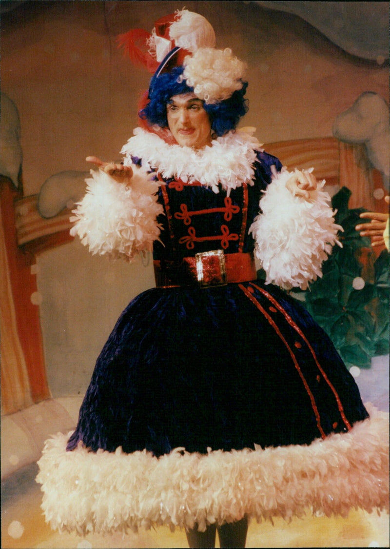 Actors in costume rehearsing for a stage production. - Vintage Photograph