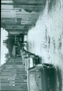 A view of a flooded street in Rio de Janeiro, Brazil. - Vintage Photograph